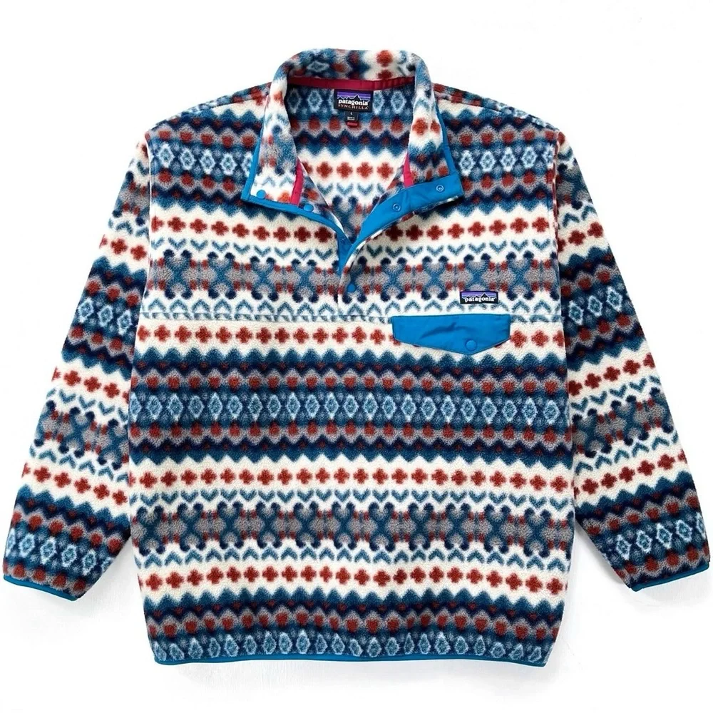 🚫SOLD🚫Patagonia Synchilla Snap T Fleece Pullover Cliff Underwater Blue - Picture 1 of 6